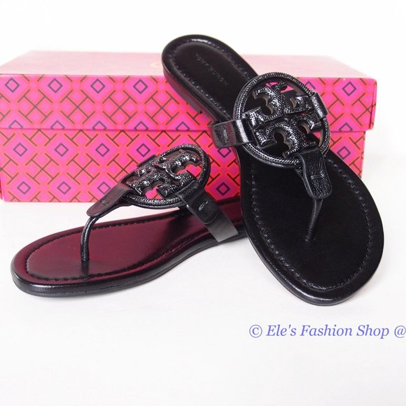 NIB Tory Burch Crystal Embellished Miller Pave Sandal BLACK US 7.5 8 10.5 11 - Picture 7 of 16